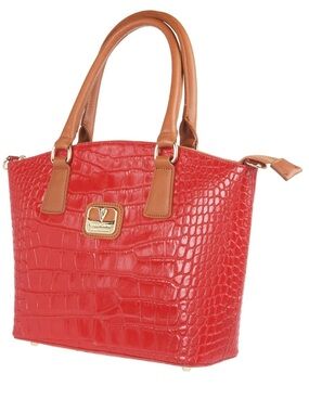 Valentina Tradizione Italiana Crocodile-Embossed Leather Purse / Tote Bag
